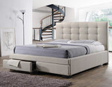 Bondi Bed Suite in Beige with Underbed Drawers