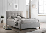 Laver Fabric Bed in Light Grey.
