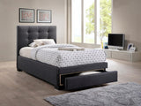 Bondi Bed Suite with Underbed Drawers in Charcoal