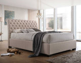 Crystal Upholstered Fabric Bed with Gas Lift Base
