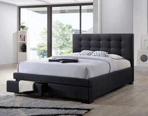 Bondi Bed Suite in Charcoal with Underbed Drawers