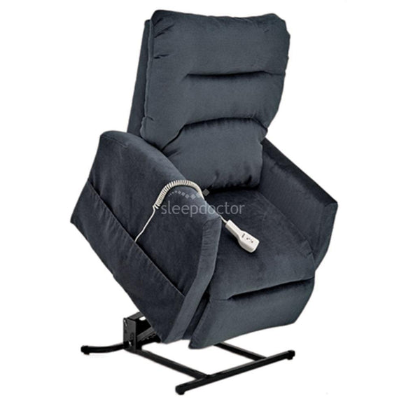 C6 Electric Lift Chair/Recliner by Pride Moblity in Arctic Blue Fabric.