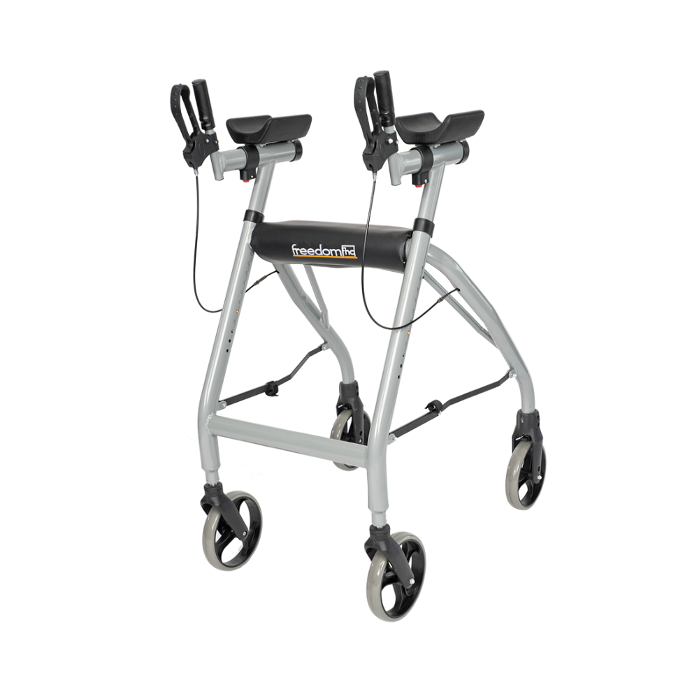 Freedom Forearm Walker W/ Handbrakes - 4 Swivel Casters - 200 kg swl ...